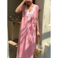 批发日单温柔优雅知性针织蕾丝连衣裙孕妇装<b class='q'>假两件</b>气质显瘦时尚花边