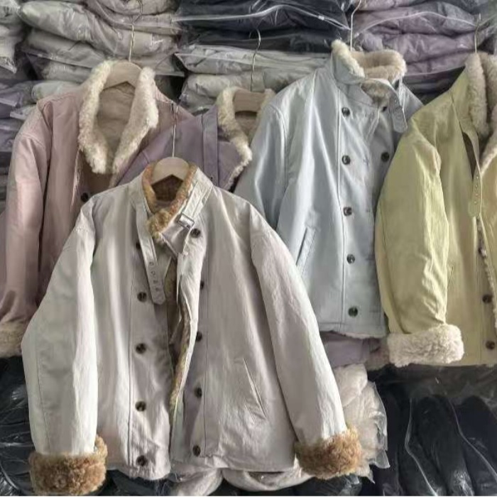 韩系简约正反两穿宽松棉服女冬季新款单排扣休闲百搭保暖夹克外套