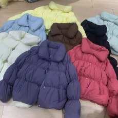 批发秋冬新款糖果色翻领羽绒服女<b class='q'>甜美</b>可爱加厚面包服白鸭绒保暖外套潮