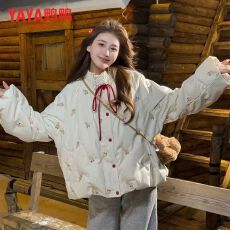 批发法式甜美<b class='q'>长袖</b>棉服女2025冬季新款洋气设计感百<b class='q'>搭</b><b class='q'>开衫</b>外套潮