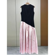 批发不规则撞色背心连衣裙女秋季新款欧货时尚<b class='q'>拖地</b><b class='q'>长裙</b>