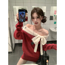 批发已到货 新年的秋冬裙子针织一字肩打底短款<b class='q'>连衣裙</b>新款短裙女装