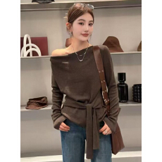 批发已到货  春秋慵懒风百搭修身型长袖针织上衣<b class='q'>女</b>
