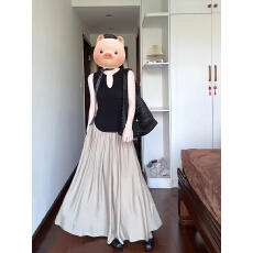 批发已到货  夏季无袖U领针织衫<b class='q'>背心</b>上衣高腰飘逸长款半身裙女