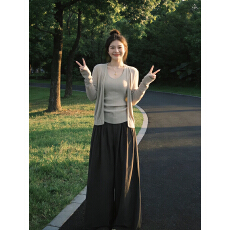 批发已到货 开衫<b class='q'>外套女</b>秋季层次感慵懒风亚麻背心上衣女开衫针织