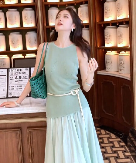있음 도착 한 부서 디자인 센스 홀로우 아웃 니트 아마 조끼 여성 아모이 Chic 몸매 가꾸기 슬림해 보이는 민소매 맨위