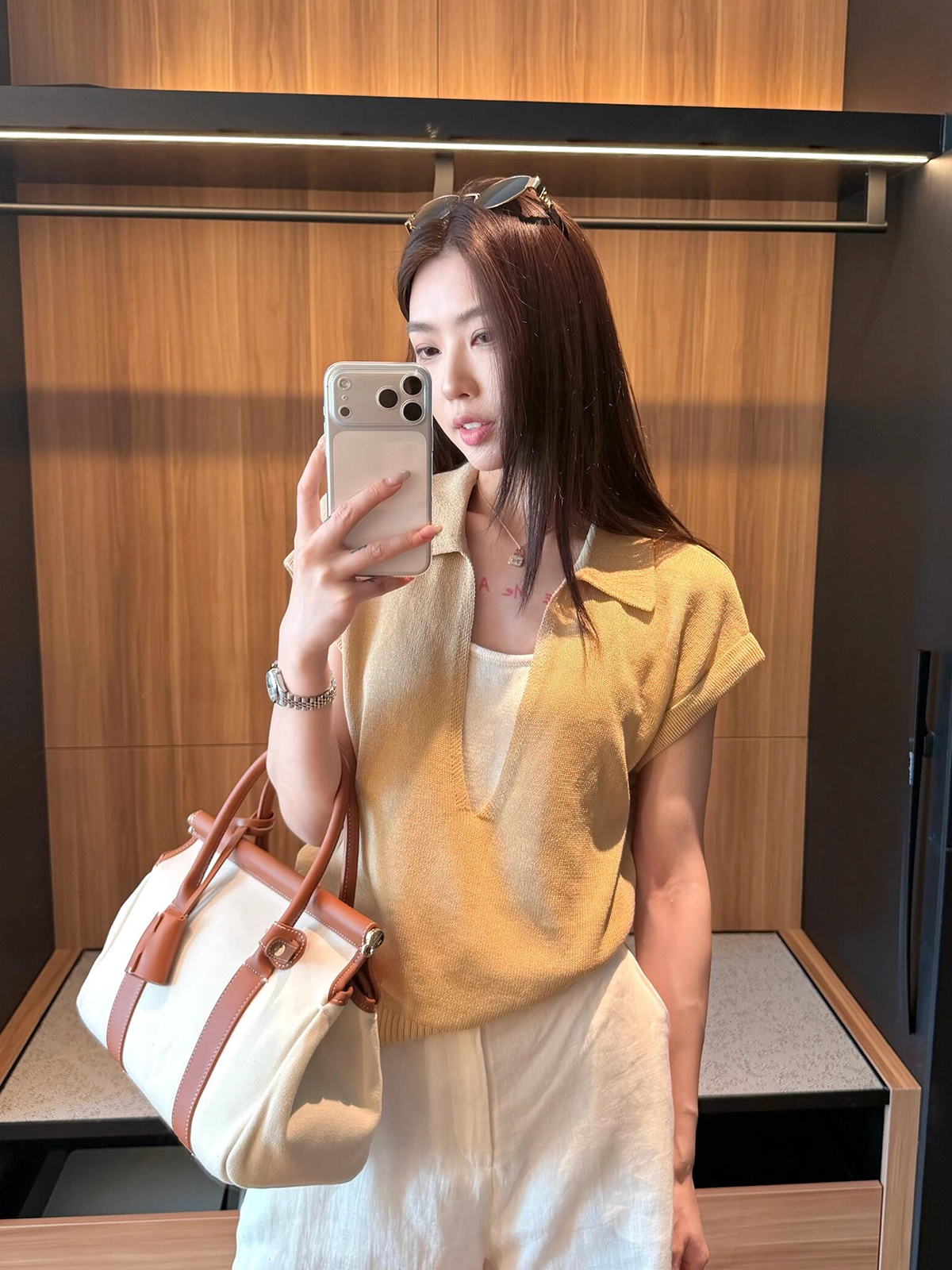 있음 도착 프랑스식 POLO 칼라 페이크 레이어드 니트 반팔 티셔츠 여성 여름 자이언트 잘 생긴 ~ 중 작은 대중 맨위