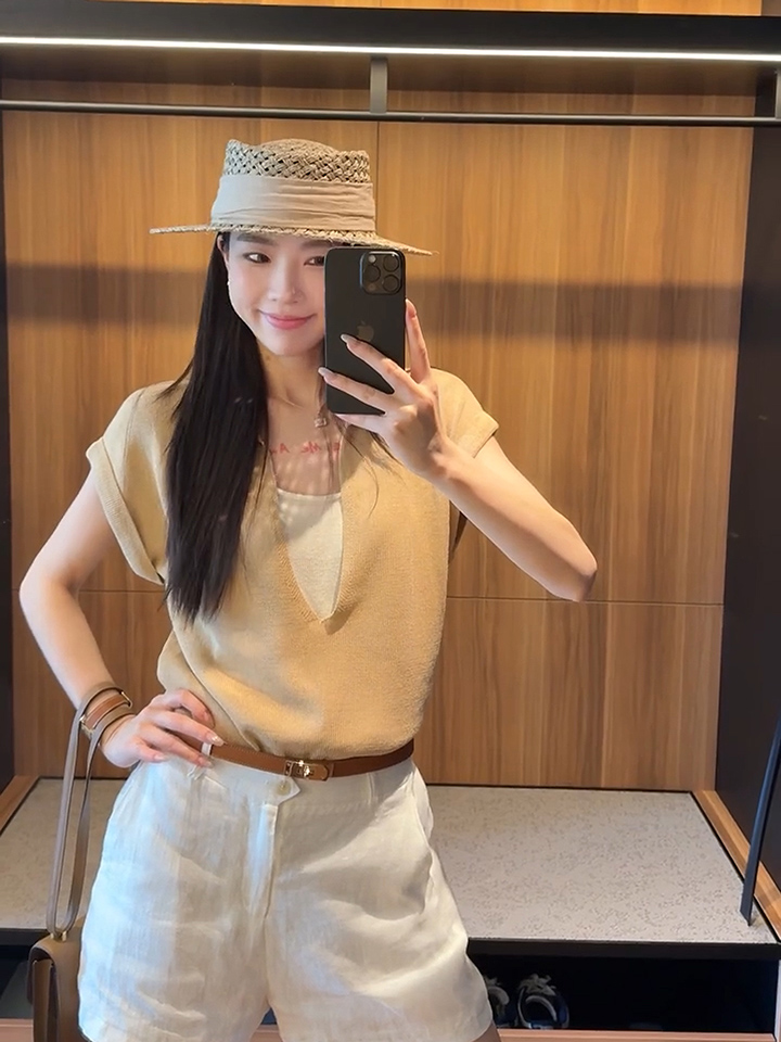 있음 도착 프랑스식 POLO 칼라 페이크 레이어드 니트 반팔 티셔츠 여성 여름 자이언트 잘 생긴 ~ 중 작은 대중 맨위