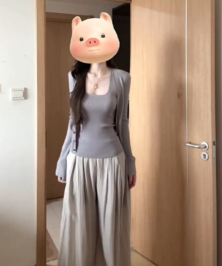 있음 도착 니트 오픈 가디건 여성 코트 가을 긴팔 얇은 스타일 행침 목 조끼 보라색 디자인 센스 투피스 슈트