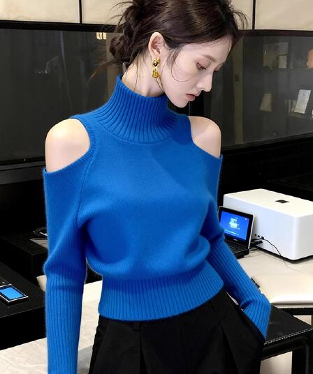 있음 도착 터틀넥 스웨터 여자 가을 겨울 느긋한 고급 센스 맨위 고유 한 슈퍼 잘 생긴 외국 가스 니트 기본 셔츠