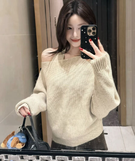 있음 도착 한 인사이드 한 가스 다양한 착용 법 봄 가을 품격 후아 남편 그리드 루즈핏 니트 스웨터 조끼 세트 가을 겨울