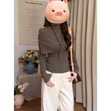 批发已到货 秋冬季气质千<b class='q'>金</b>姐姐风不规则披肩时尚套装秋女