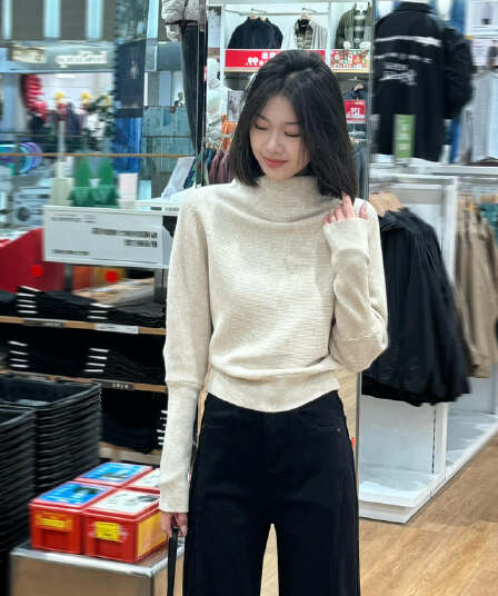 있음 도착 겨울 새로운 디자인 센스 작은 대중 반하이넥 말뚝 더미 칼라 풀오버 스웨터 여자 인사이드 가져 가라. 니트 스웨터 가을