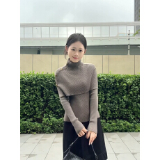 批发已到货 秋冬季气质千<b class='q'>金</b>姐姐风不规则披肩时尚套装秋女秋冬