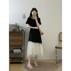 批发实拍<b class='q'>大码</b>女装2026夏季新款法式时尚轻奢气质拼接修身显瘦连衣裙