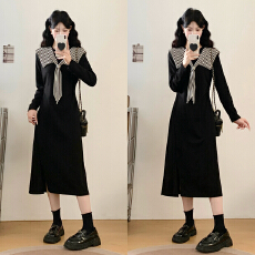 批发实拍大码<b class='q'>女装</b>2026秋季新款韩版胖MM学院风休闲百搭宽松显瘦连衣裙