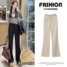 批发孕妇喇叭<b class='q'>裤</b><b class='q'>外穿</b>冬季2025新款冬装加绒阔腿喇叭<b class='q'>裤</b>子