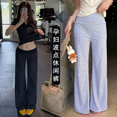 现2026新款孕妇宽松弹力高腰波点裤显瘦百搭