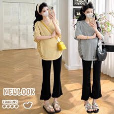 实拍现 2026新款加肥加大舒适竹节棉显瘦体恤＋九分休闲裤