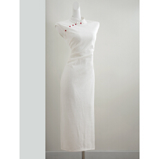 批发实拍温言蝴蝶提花改良<b class='q'>旗袍</b>女26年夏新款订婚国风新中式气质连衣裙