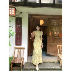 批发新中式国风<b class='q'>秋</b>香禅意旗袍连衣裙2026早<b class='q'>秋</b>收腰显瘦气质优雅长裙