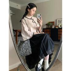 批发新中式女装黑色提花马面裙套装早<b class='q'>秋</b>日常清冷贵气感国风汉服一整套