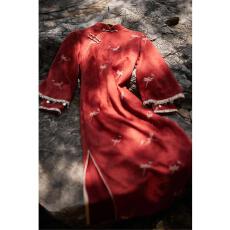 批发2026<b class='q'>秋</b>季红色国风改良旗袍新款日常穿民国风订婚敬酒服中式连衣裙