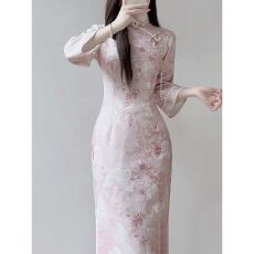 批发超好看新中式粉色少女旗袍2026新款气质高端年轻款秋<b class='q'>冬</b>日常改良版