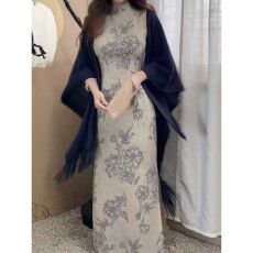 批发秋序古朴清雅旗袍改良显瘦气质中式国风复古连衣裙2026秋季女