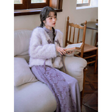 批发富家千金<b class='q'>冬</b>装小香风套装女高级感名媛气质短款毛呢外套半裙两件套