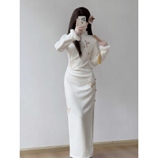 批发新中式旗袍2025年百搭新款秋<b class='q'>冬</b>高级感素雅国风连衣裙气质高端日常