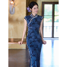 批发蓝色新中式改良旗袍2026新款年轻款少女气质高端复古国风平时可穿