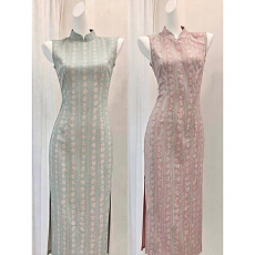 批发芷荷夏季改良旗袍新中式国风复古清冷感气质日常<b class='q'>连衣裙</b>