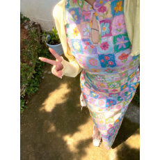 批发【<b class='q'>春</b>田花花旗袍】新中式童趣可爱无袖旗袍中长款连衣裙
