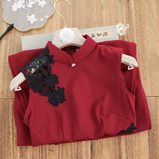 批发红色复古新中式老上海无袖<b class='q'>旗袍</b>女2026春夏<b class='q'>新款</b>气质优雅年轻