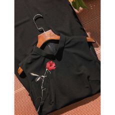 批发黑色刺绣旗袍女夏2026超火新中式高端大气上档次改良年轻款