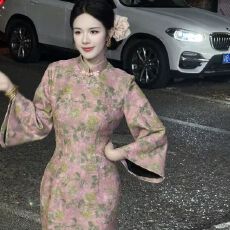批发2026年新款新中式<b class='q'>秋</b>冬季温柔复古百搭旗袍城南花开倒大袖爆款旗袍