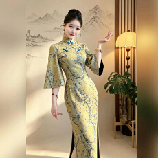 批发【凝香】复古新中式<b class='q'>秋</b>冬款改良旗袍女中国风气质优雅连衣裙