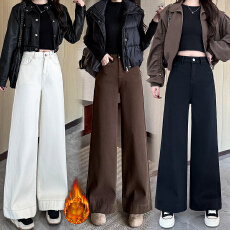 批发小个子2025秋冬季<b class='q'>牛仔裤</b><b class='q'>女</b>九分长裤高腰显瘦阔腿直筒喇叭<b class='q'>裤</b>