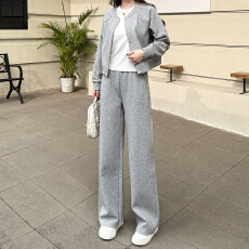 批发小个子套装<b class='q'>女</b>百搭气质显高<b class='q'>休闲裤</b>时尚长袖韩版上衣三件套