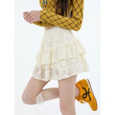 批发<b class='q'>夏</b>季新款性格纯欲蕾丝高腰蛋糕裙荷叶边短裙a字裙百褶裙