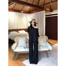 批发<b class='q'>实拍</b>实价 烫钻竹节棉V领韩系宽松慵懒风T恤<b class='q'>运动</b>长裤懒人套装