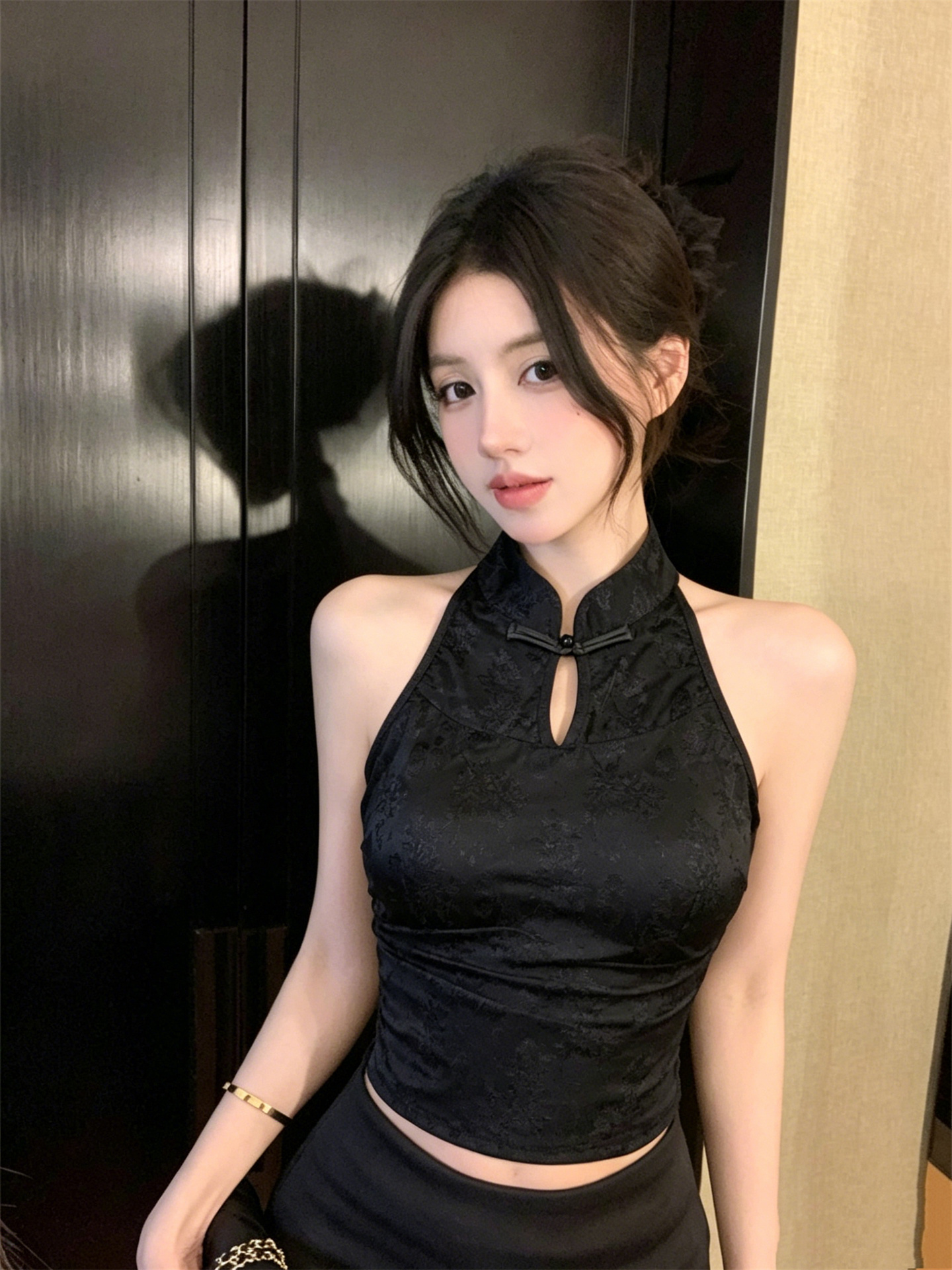 실사 정가 중식 로얄 자매 몸매 가꾸기 홀로우 아웃 조끼 맨위