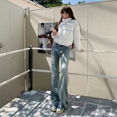 批发【BSF.cn】俄式美学清爽耐看｜低腰弹力喇叭牛仔 干净长腿舒适蓝