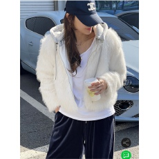 批发有货 毛绒绒环保皮草外套女<b class='q'>秋</b>冬设计感慵懒风宽松连帽卫衣开衫