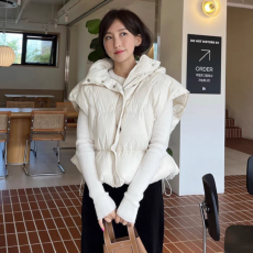 批发已出 复古<b class='q'>百搭</b>拉链式宽松休闲保暖连帽面包棉服马甲外套女