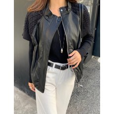 批发有货皮马甲女2026新款女装时尚针织拼接气质洋气百搭马夹短袖外套