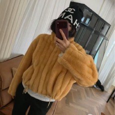 批发newbemyself <b class='q'>韩国</b>代购 闪亮洋气高档仿貂毛保暖环保皮草<b class='q'>短外套</b>