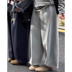 批发灰色弯刀运动裤女秋季高腰显瘦休闲今年流行梧桐裤小个子阔腿裤子