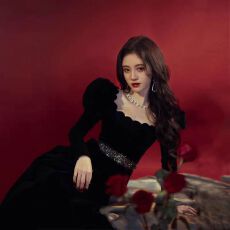 批发鞠婧祎明星同款礼服黑色钉珠丝绒长裙宫廷风年会聚会礼服连衣裙